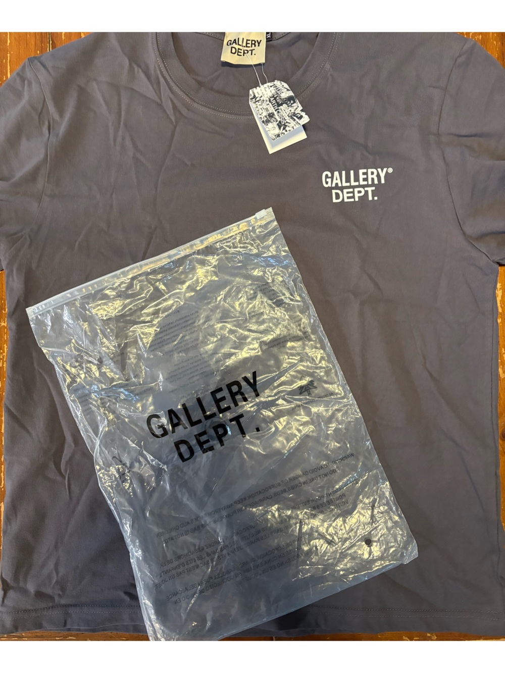 Gallery Dept Men’s Long Sleeve Tee in Dark Gray with White Logo
